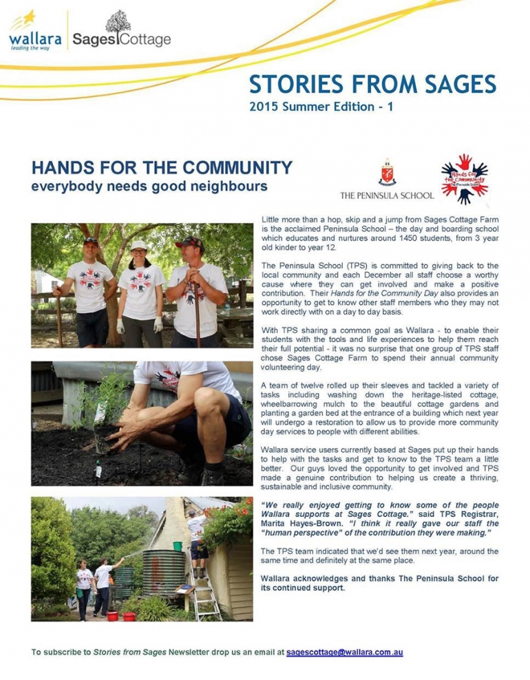 Hands for the community - everybody needs good neighbours