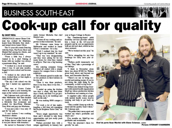 “Cook-up call for quality” by the Dandenong Journal